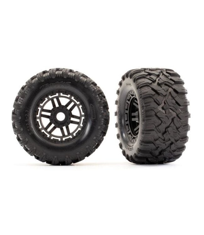 Tires & wheels assembled glued (black wheels Maxx All-Terrain tires TRX8972