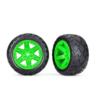 Traxxas Tires & wheels assembled glued (2.8') (RXT green Anaconda TRX6768G