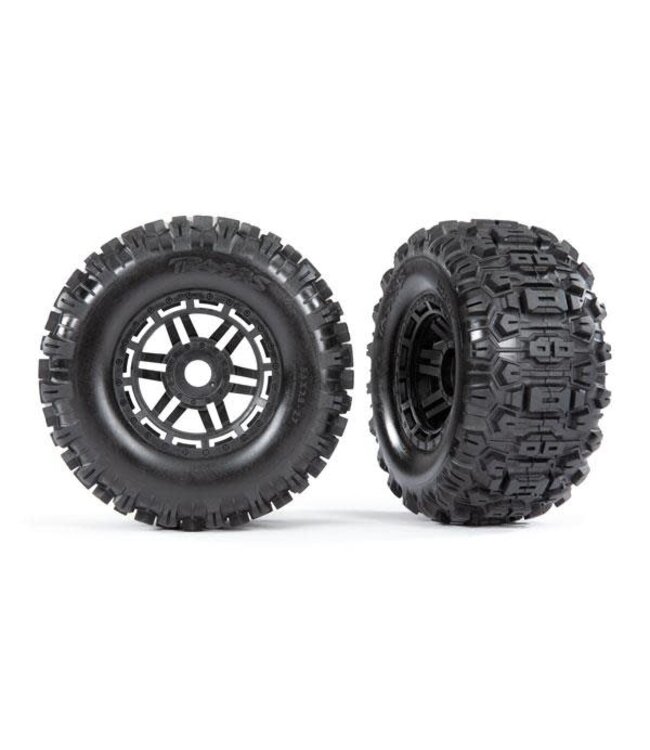 Tires & wheels glued (black) 2.8' Sledgehammer (2) (17mm hex) TRX8973