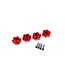 Traxxas Wheel hubs hex aluminum (red-anodized) (4)/ 4x13mm screw pins (4) TRX8956R