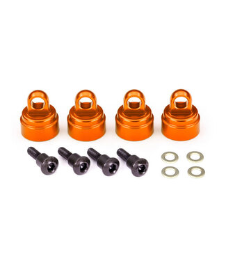 Traxxas Shock caps aluminum (orange-anodized) (4) (fits all Ultra Shocks)