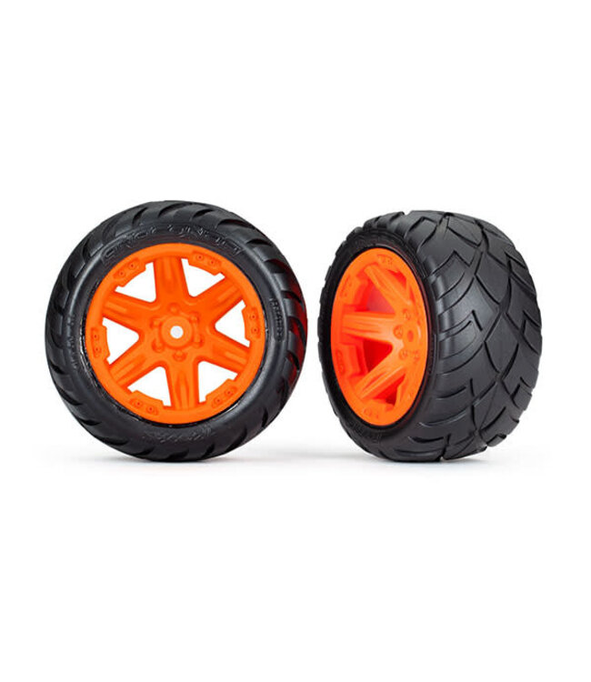 Tires & wheels assembled glued (2.8') RXT orange (Anaconda) TRX6768A