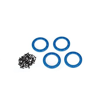 Traxxas Beadlock rings blue(1.9') (aluminum) (4) 2x10 CS (48) TRX8169X