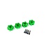 Traxxas Wheel hubs hex aluminum (green-anodized) (4)/ 4x13mm screw pins (4) TRX8956G