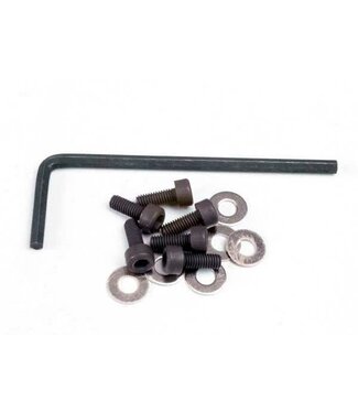 Traxxas Backplate screws (3x8mm hex cap) (6)/washers (6)/ wrench. TRX1552