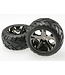 Traxxas Tires & wheels assembled glued (All Star black chrome)