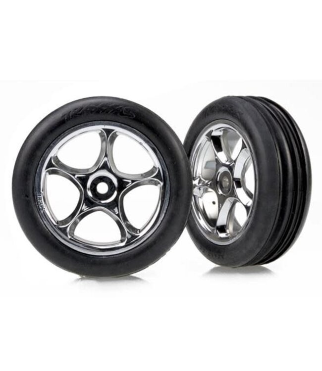 Tires & wheels  glued (Tracer 2.2 chrome wheels Alias) TRX2471R