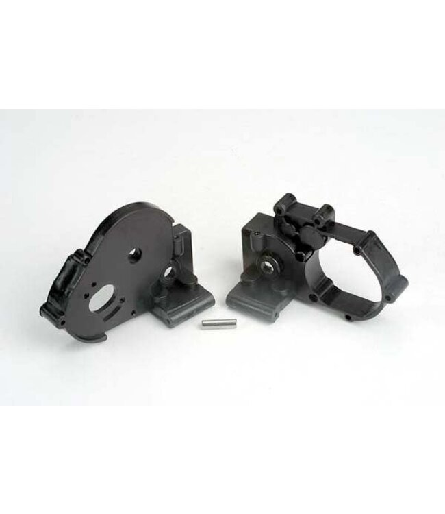 Gearbox halves (l&r) (black) w/ idler gear shaft TRX3691