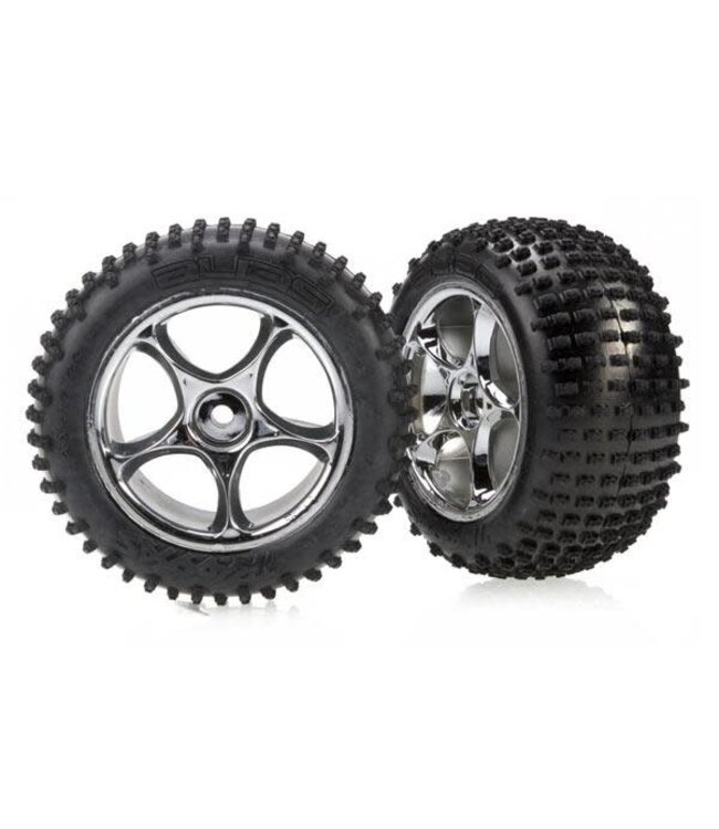 Tires & wheels assembled (Tracer 2.2 chrome wheels) TRX2470R