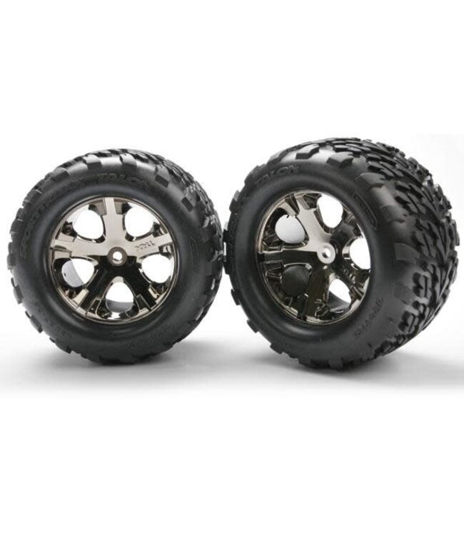 Tires & wheels assembled glued (2.8) (All-Star black chrome TRX3668A