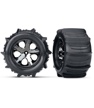 Traxxas Tires & wheels assembled glued (2.8') Paddle (black chrome) TRX3689
