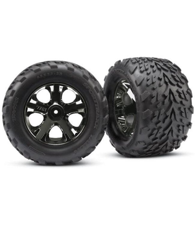 Tires & wheels assembled glued (2.8) (All-Star black chrome) TRX3669A