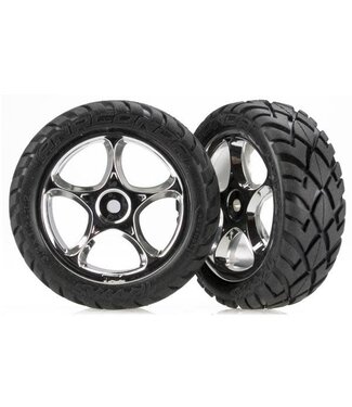 Traxxas Tires & wheels assembled (Tracer 2.2 chrome wheels Anaconda TRX2479R