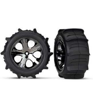 Traxxas Tires & wheels assembled glued Paddle (All-Star black chrome)