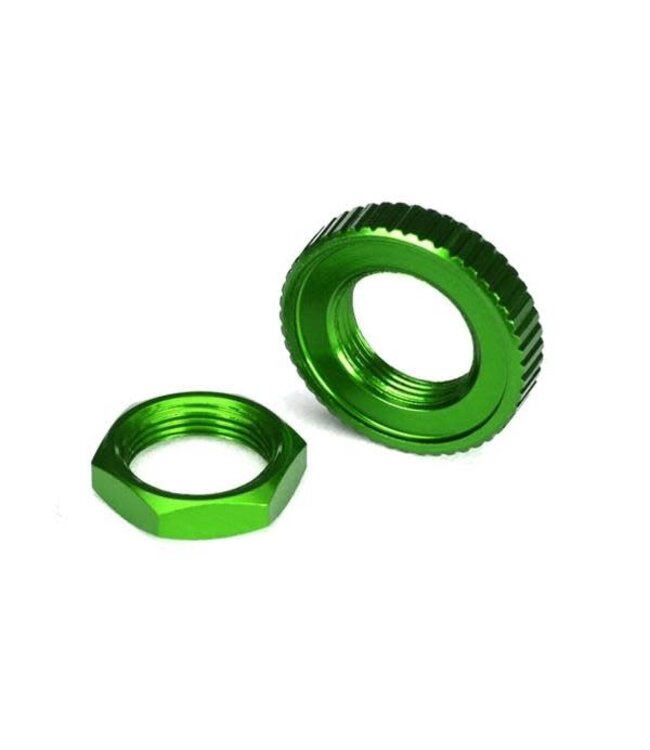 Servo saver nuts aluminum green-anodized (1) serrated TRX8345G