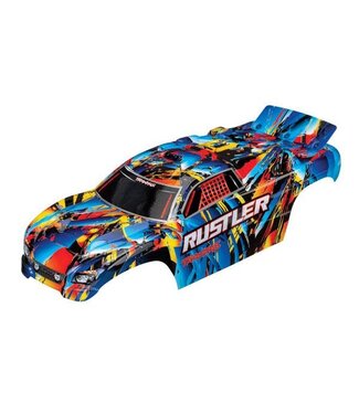 Traxxas Body Rustler Rock n' Roll painted with decals applied TRX3758