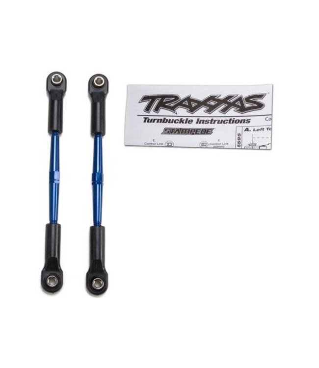 Turnbuckles aluminum (blue-anodized) toe links 61mm (2)TRX2336A