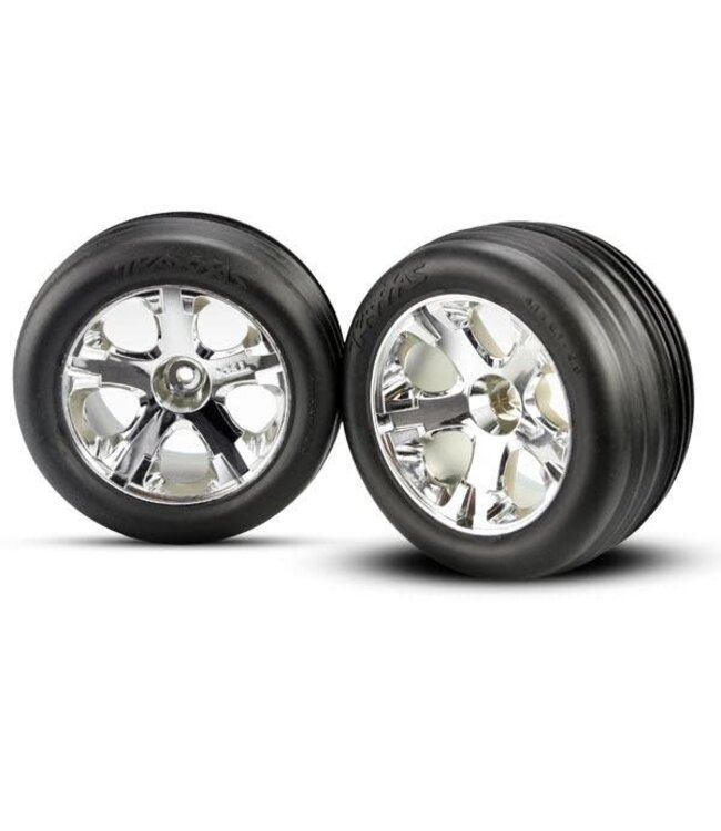 Tires assembled glued 2.8(all-star chrome wheels TRX3771