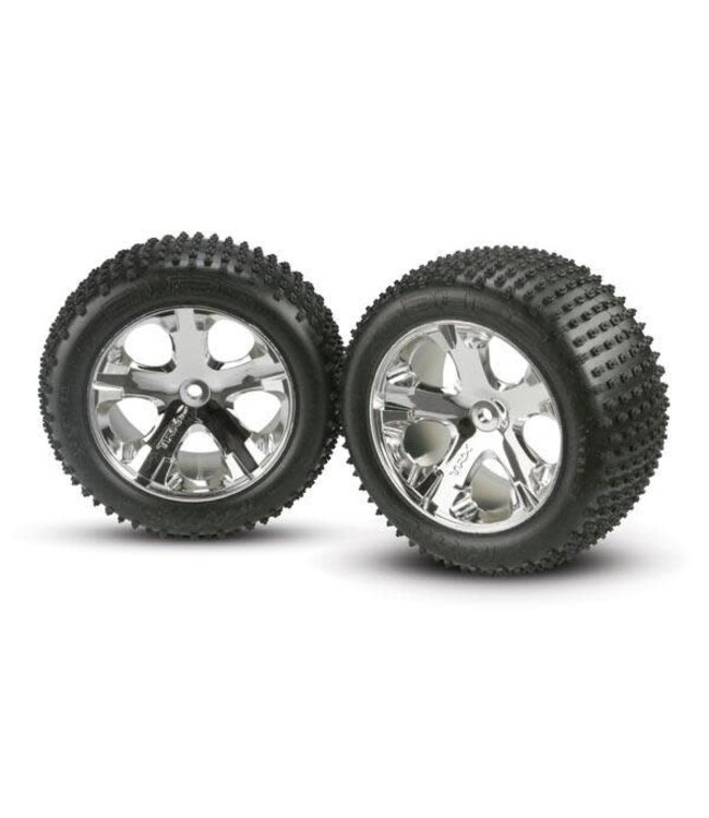 Tires & wheels assembled glued (2.8) All-Star chrome wheel TRX3770