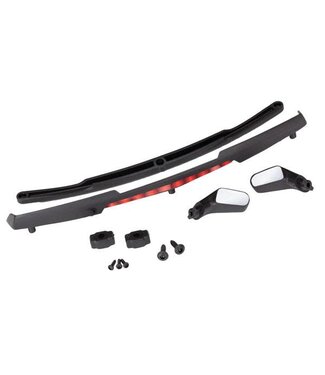 Traxxas Mirrors side black (left & right) with mirror retainers (2) and spoiler black TRX8388