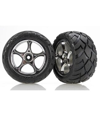 Traxxas Tires & wheels assembled (Tracer 2.2 chrome wheels) TRX2478R