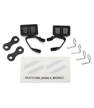 Traxxas Mirrors side black (left & right) with retainers (2) body clips (4) TRX8073