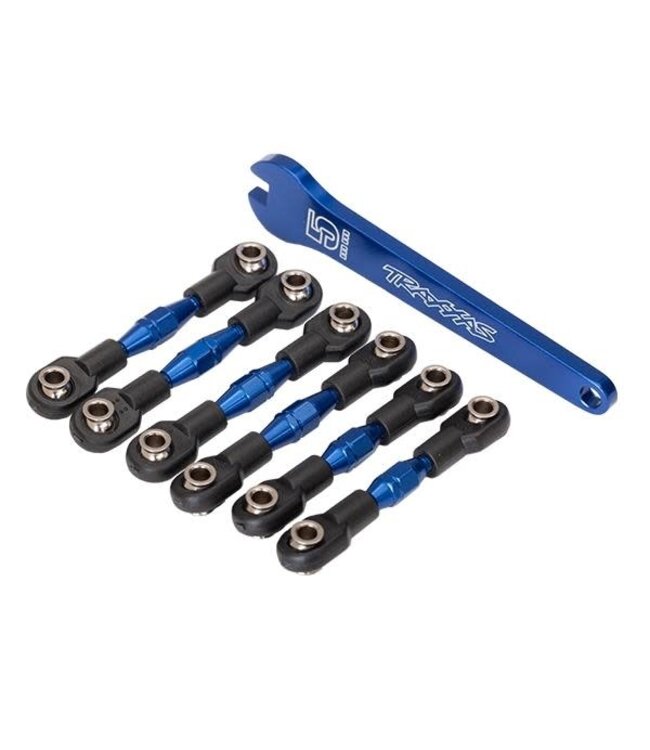 Turnbuckles aluminum (blue-anodized) camber links (front) (2) camber links rear steering links (2) TRX8341X