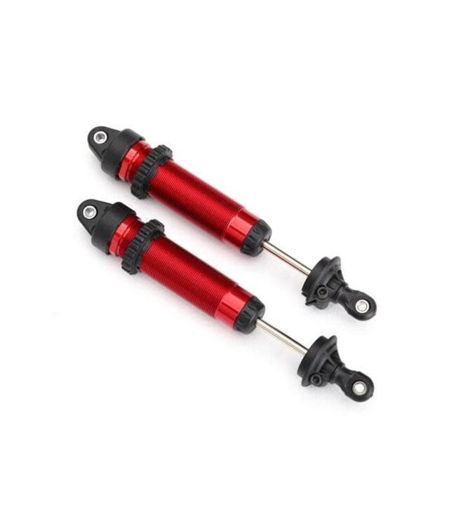 Shocks GTR 139mm red aluminum (assembled w/o springs) (rear threaded) (2) TRX8460R