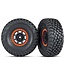 Traxxas Tires and wheels assembled (black with orange beadlock) TRX8472