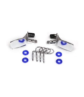 Traxxas Mirrors side (chrome) left & right with o-rings (4)and  body clips (4) TRX8133