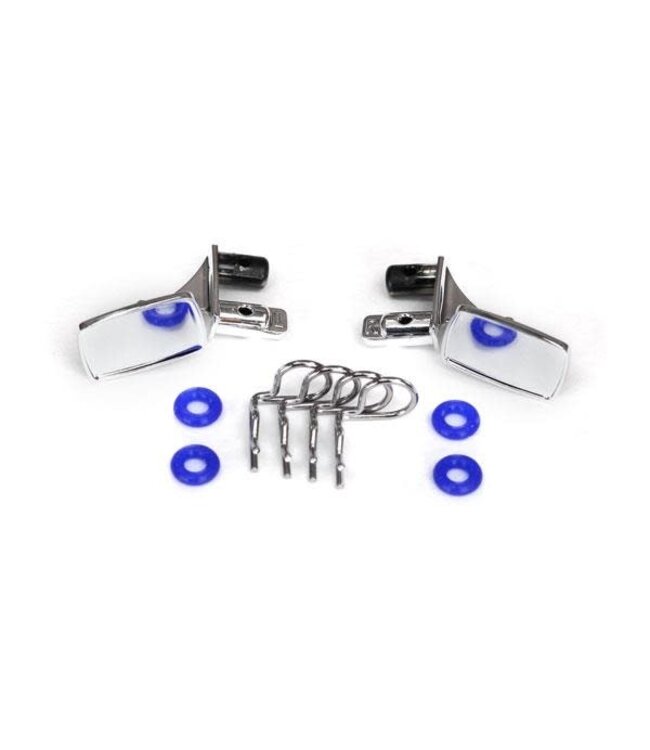 Mirrors side (chrome) left & right with o-rings (4)and  body clips (4) TRX8133