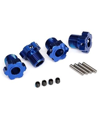 Traxxas Wheel hubs splined 17mm (blue-anodized) and hardware TRX8654