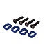 Traxxas Washers motor mount aluminum (blue-anodized) (4) 4x18mm (4) TRX7759X