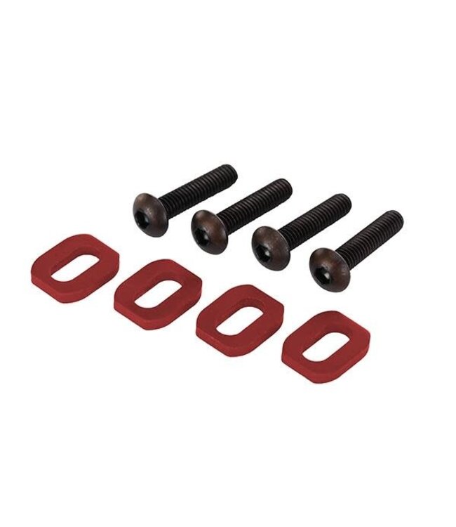 Washers motor mount aluminum (red-anodized) (4) 4x18mm (4) TRX7759R