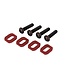 Traxxas Washers motor mount aluminum (red-anodized) (4) 4x18mm (4) TRX7759R
