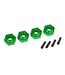 Traxxas Wheel hubs 12mm hex 6061-T6 aluminum (green-anodized) (4) TRX8269G