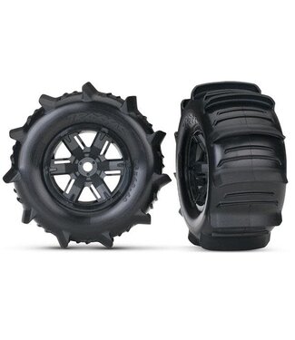Traxxas Tires & wheels assembled glued paddle (X-Maxx black) TRX7773