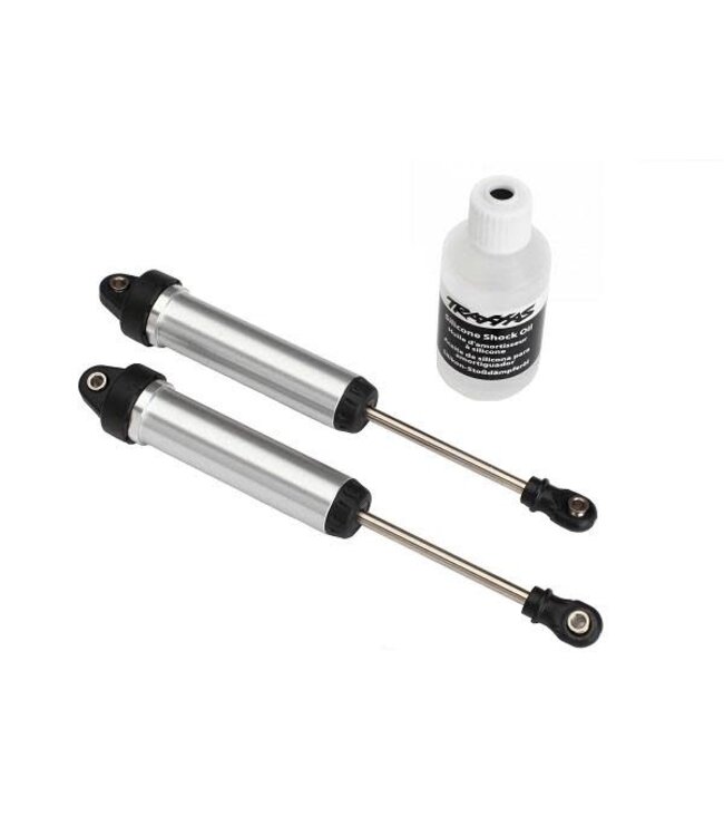 Shocks GTR 134mm aluminum (silver-anodized) (assembled w/o springs) (front no threads) (2) TRX8451