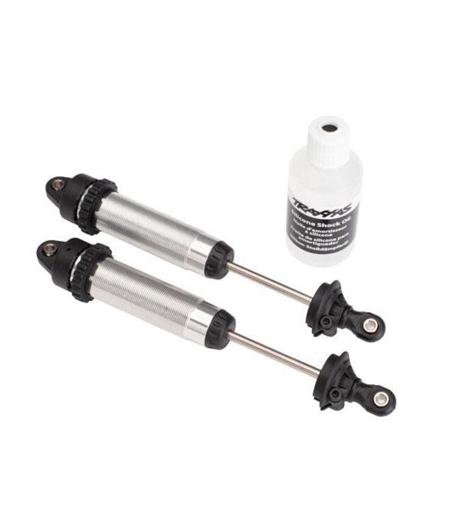 Shocks GTR 134mm aluminum (silver-anodized) (assembled w/o springs) (front threaded) TRX8450