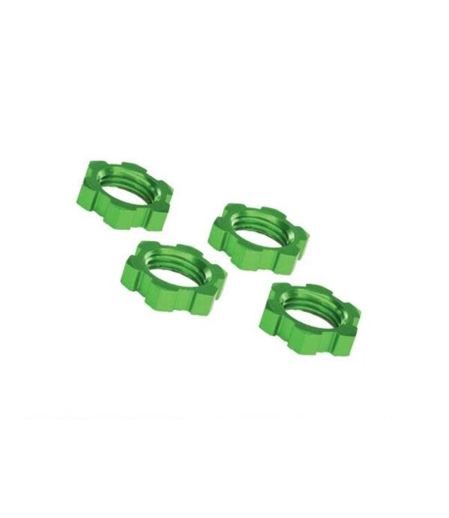 Wheel nuts splined 17mm serrated (green-anodized) (4) TRX7758G