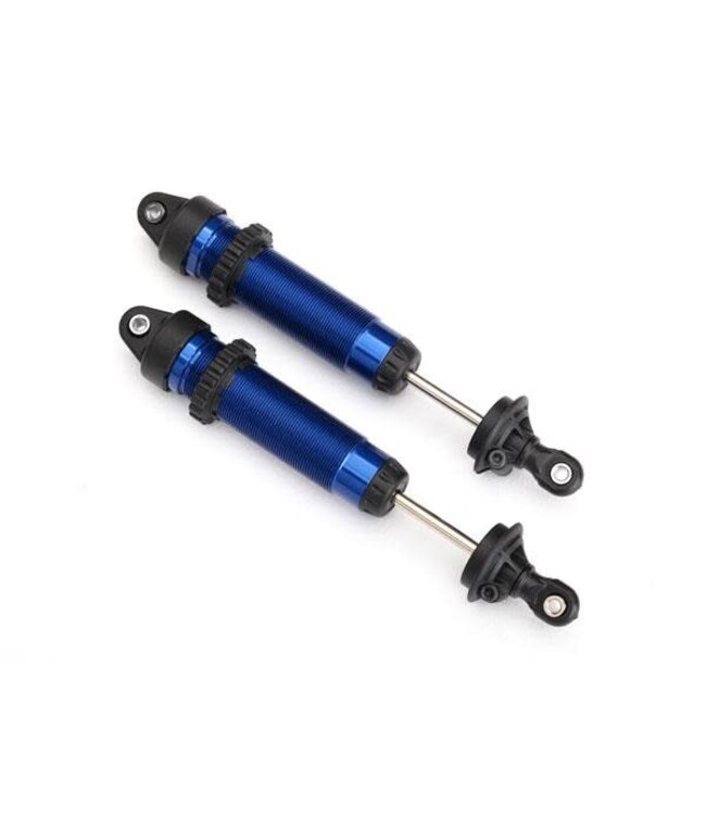 Shocks GTR 139mm blue aluminum (assembled w/o springs) (rear threaded) (2) TRX8460X