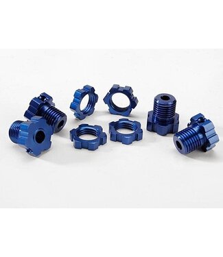 Traxxas Wheel hubs splined 17mm (blue-anodized) (4)/ wheel nuts s TRX5353X