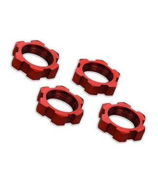 Traxxas Wheel nuts splined 17mm serrated (red-anodized) (4) TRX7758R