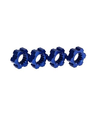 Traxxas Wheel hubs hex with hex clips aluminum (blue-anodized) (4)TRX7756X