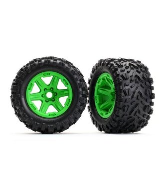 Traxxas Tires & wheels assembled glued green wheels Talon 3.8' EXT tires TRX8672G
