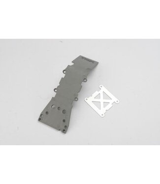 Traxxas Skidplate front plastic (grey)/ stainless steel plate