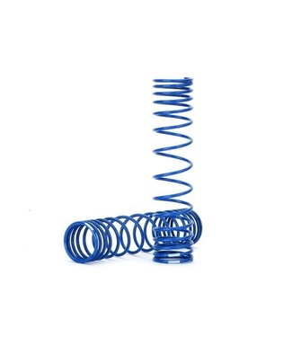 Traxxas Spring shock front 134mm (blue) (GTR) (progressive 0.833 rate white stripe) (2) TRX8444A