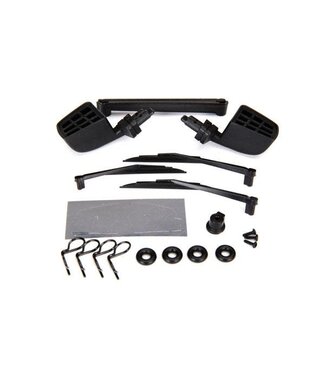 Traxxas Mirrors side black (left & right) with o-rings (4) and windshield wipers TRX8817