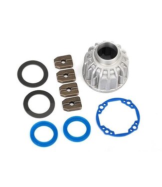 Traxxas Carrier differential aluminum (front or center) with x-ring gaskets (2) and ring gear