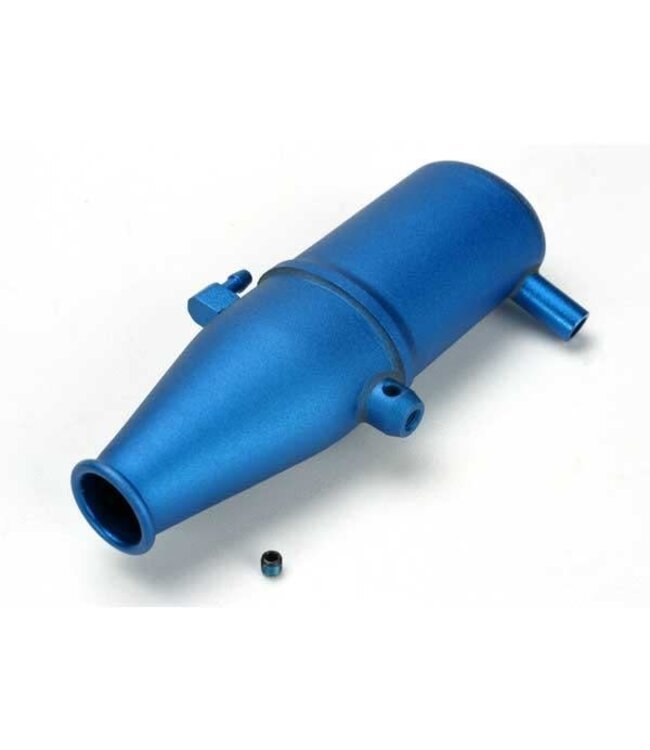 Tuned pipe aluminum blue-anodized (dual chamber with pressure fittingTRX5342